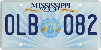 MS license plate OLB082