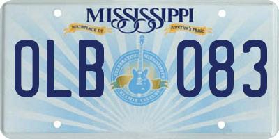 MS license plate OLB083
