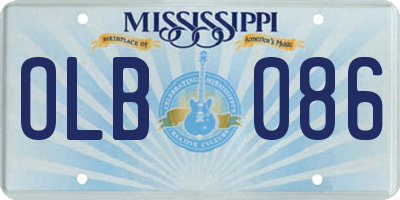 MS license plate OLB086
