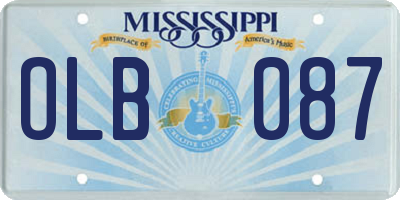 MS license plate OLB087