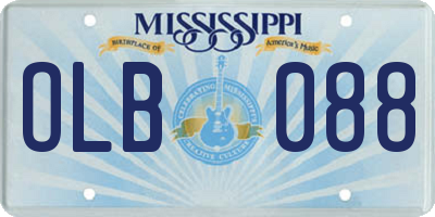 MS license plate OLB088