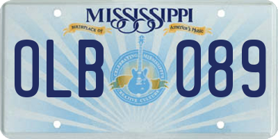 MS license plate OLB089
