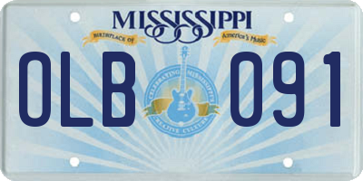 MS license plate OLB091
