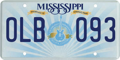 MS license plate OLB093