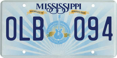 MS license plate OLB094