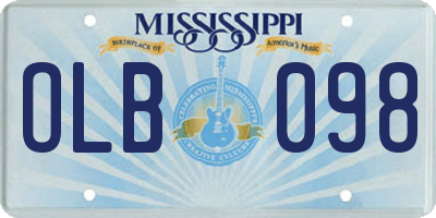 MS license plate OLB098