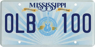 MS license plate OLB100
