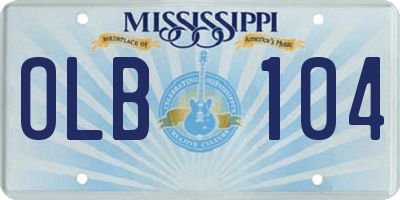 MS license plate OLB104