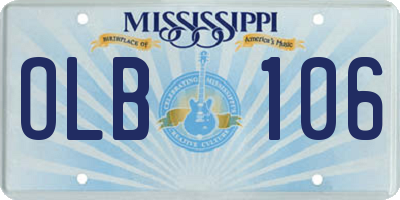MS license plate OLB106