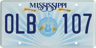 MS license plate OLB107