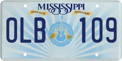 MS license plate OLB109