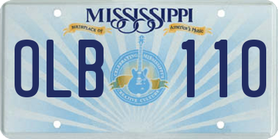MS license plate OLB110