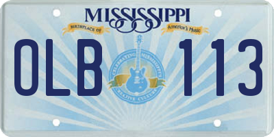 MS license plate OLB113