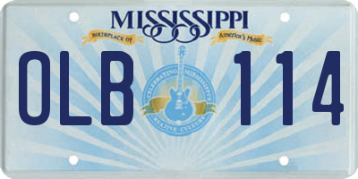 MS license plate OLB114