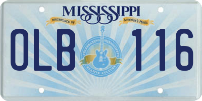 MS license plate OLB116