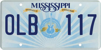 MS license plate OLB117