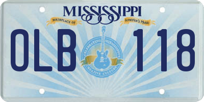 MS license plate OLB118