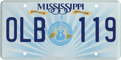 MS license plate OLB119