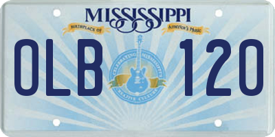 MS license plate OLB120