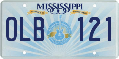 MS license plate OLB121