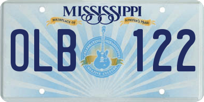 MS license plate OLB122