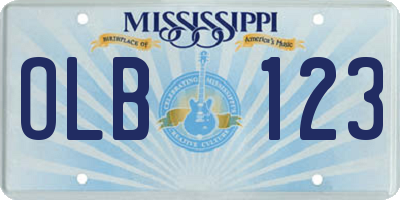 MS license plate OLB123