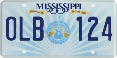 MS license plate OLB124