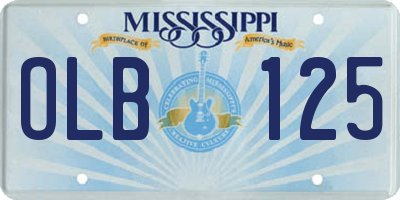 MS license plate OLB125