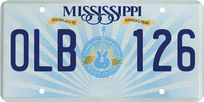 MS license plate OLB126