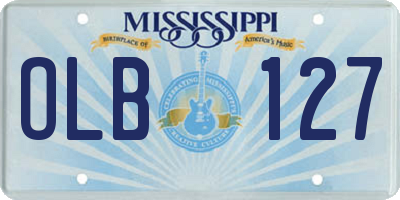 MS license plate OLB127