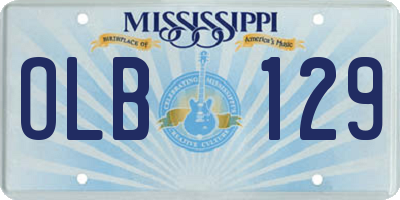 MS license plate OLB129
