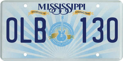 MS license plate OLB130