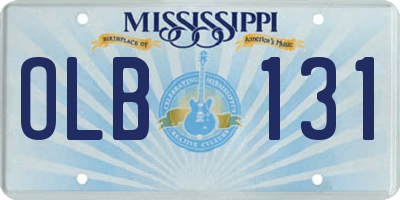 MS license plate OLB131