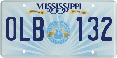 MS license plate OLB132