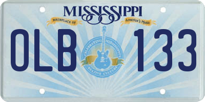MS license plate OLB133