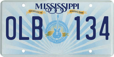 MS license plate OLB134