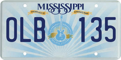 MS license plate OLB135