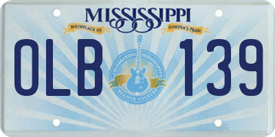 MS license plate OLB139