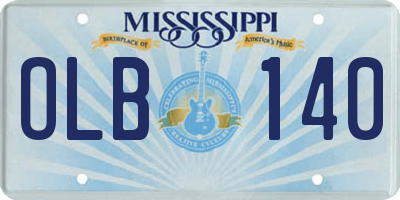 MS license plate OLB140