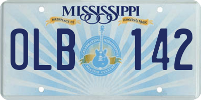 MS license plate OLB142