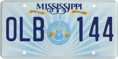 MS license plate OLB144