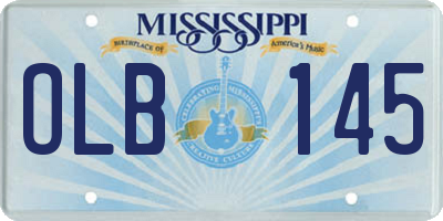 MS license plate OLB145