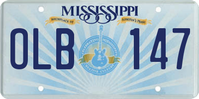 MS license plate OLB147