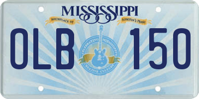 MS license plate OLB150