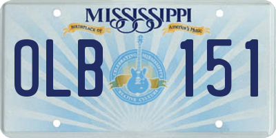 MS license plate OLB151