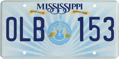 MS license plate OLB153
