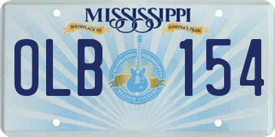 MS license plate OLB154
