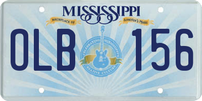 MS license plate OLB156