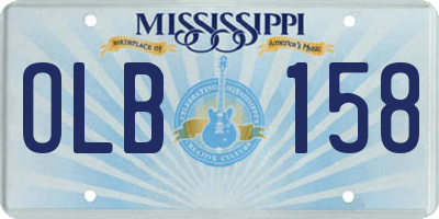 MS license plate OLB158