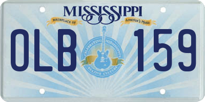 MS license plate OLB159